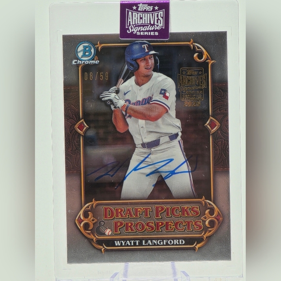 2025 Topps Archives Signature Series 2023 Bowman Chrome DPP-3 Wyatt Langford /59 - Picture 1 of 2